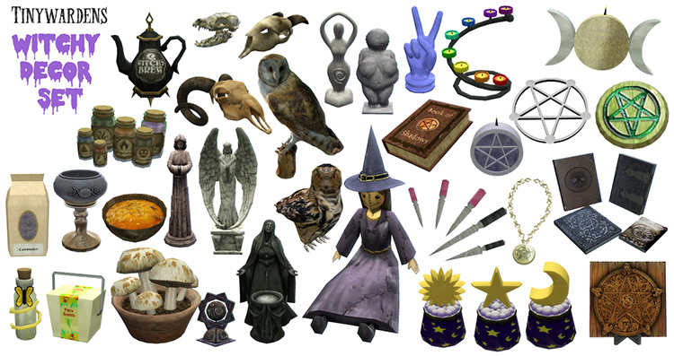 Witchy Décor Set by tinywards Sims 4 CC