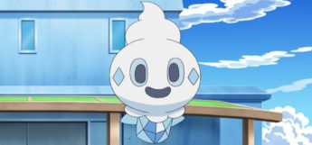 Vanillite smiling in the Pokémon anime