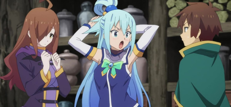 Satou, Aqua & Wiz in the KonoSuba anime