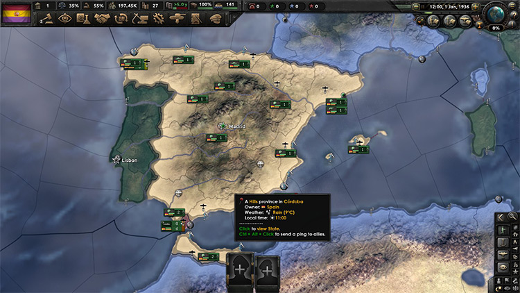 Spain map screen / HOI4