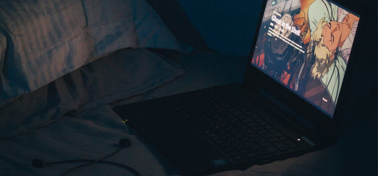 Laptop in bed