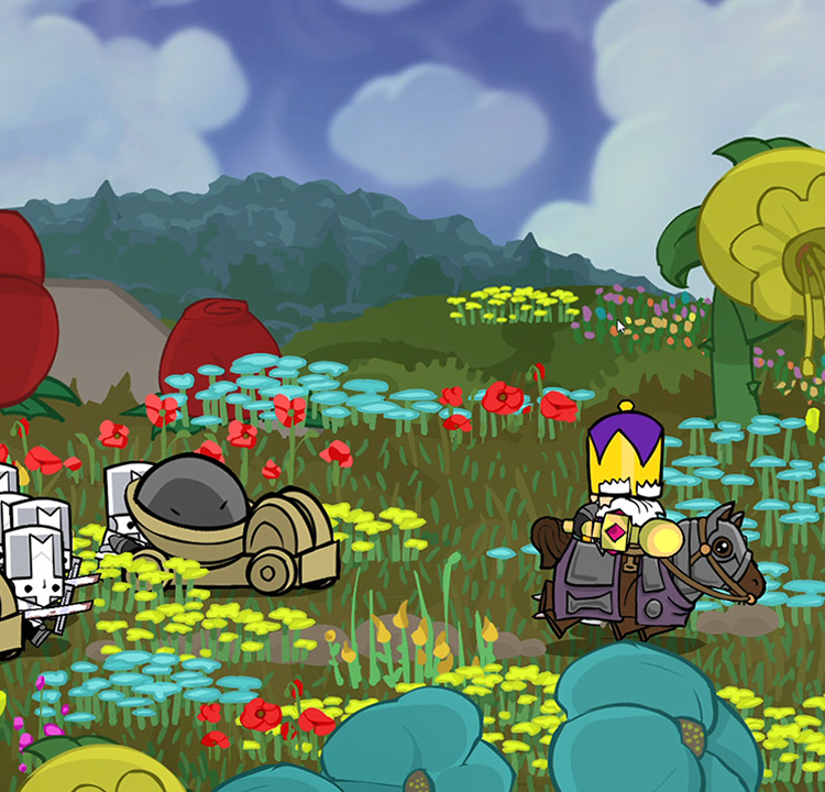 The King equipped with his Mace, leads his troops / Castle Crashers