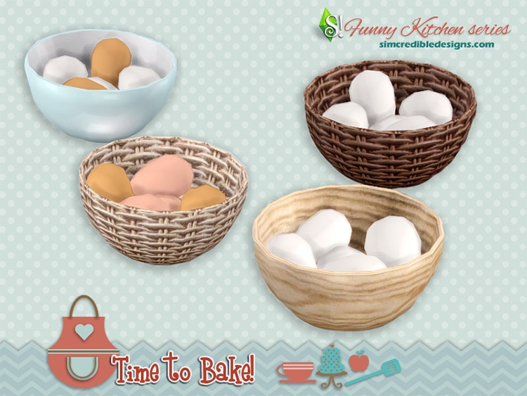 Funny Kitchen – Time to Bake – Eggs / Sims 4 CC