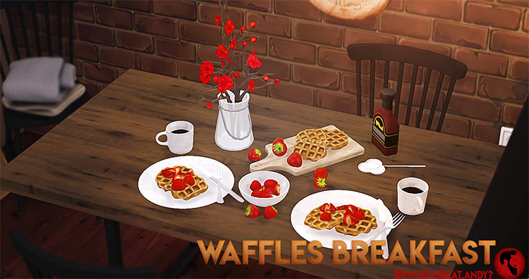 Waffles Breakfast / Sims 4 CC