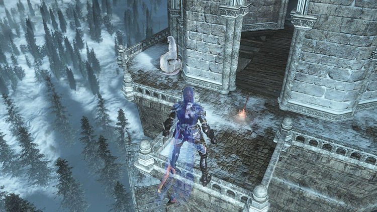 Standing over the invisible ledge before the Bonfire / DS3