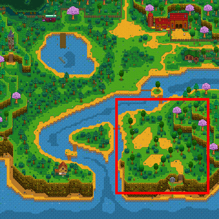 The southeast island in Cindersap Forest / SV
