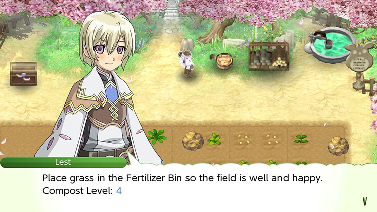 Lest checking the compost level at Selphia Farm / Rune Factory 4