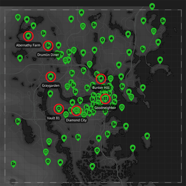 The location of all NPCs that sell Shipments of Wood / Fallout 4