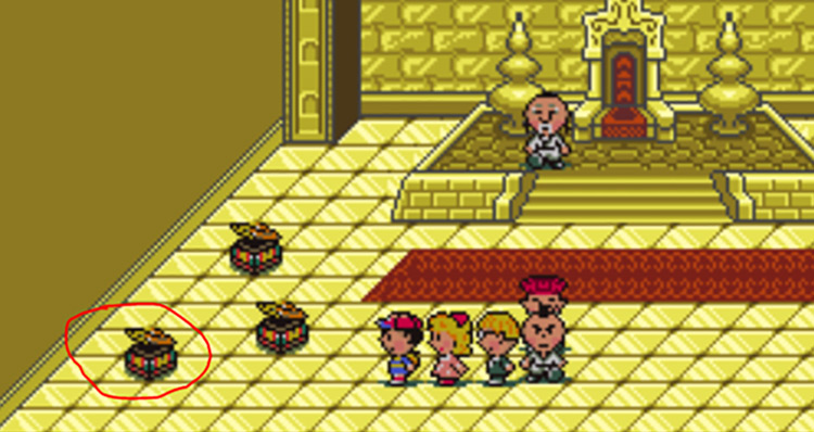 Brain Stone location in Dalaam Palace / Earthbound
