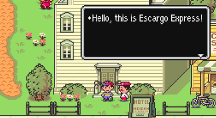 A delivery man will approach you after calling the Escargo Express / Earthbound