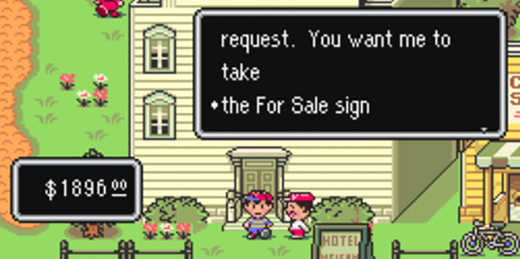 Use the Escargo Express to finally get rid of the For Sale Sign / Earthbound