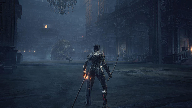 The main hall in the Cathedral of The Deep / Dark Souls 3