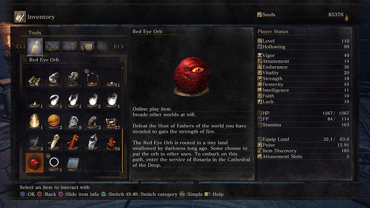 The Red Eye Orb’s item description / Dark Souls 3