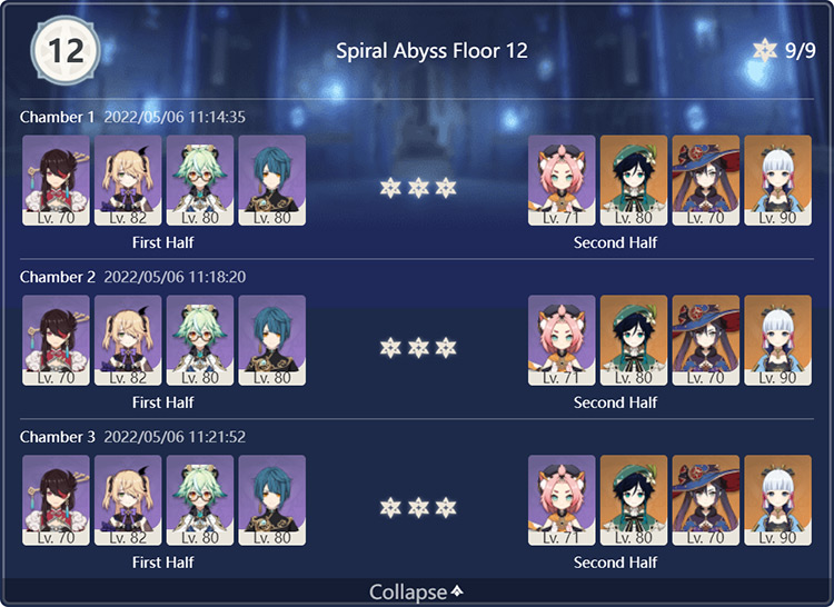 9-starred floor 12 using meta teams: Sucrose Taser team and Ayaka freeze team / Genshin Impact