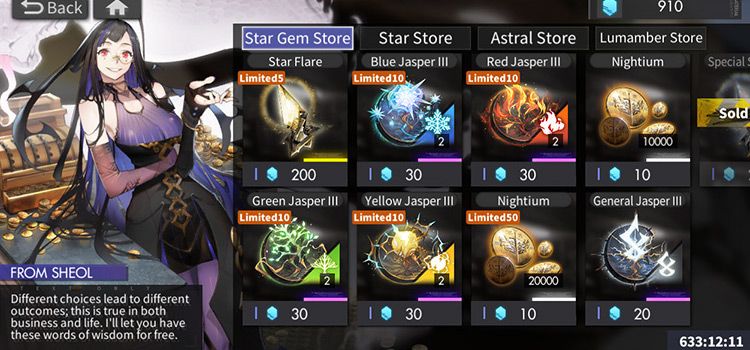 Star Gems and Stars can be exchanged for a variety of items