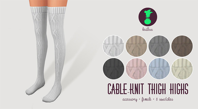 Cable Knit Thigh Highs / Sims 4 CC