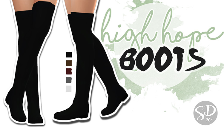 Sims 4 Maxis Match Thigh High CC  Boots   Socks    FandomSpot - 73