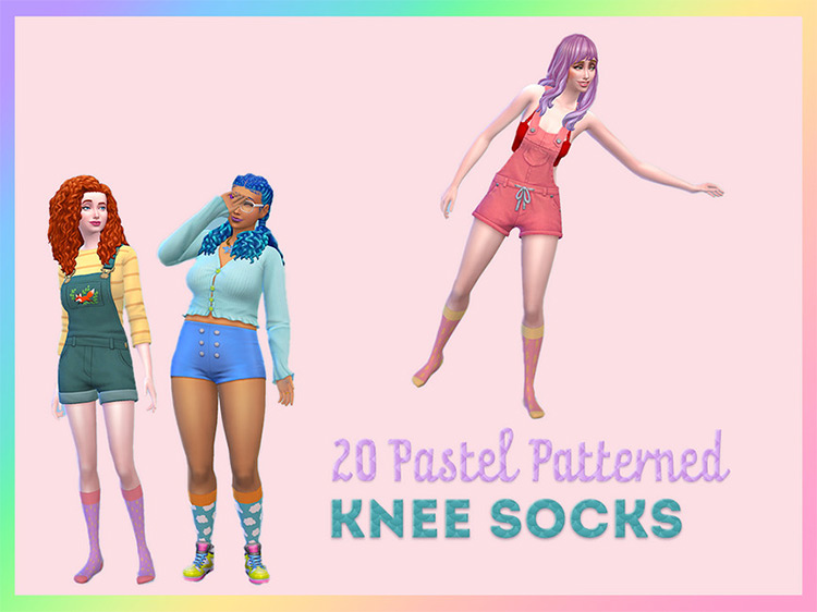 Pastel Patterned Knee Socks / Sims 4 CC