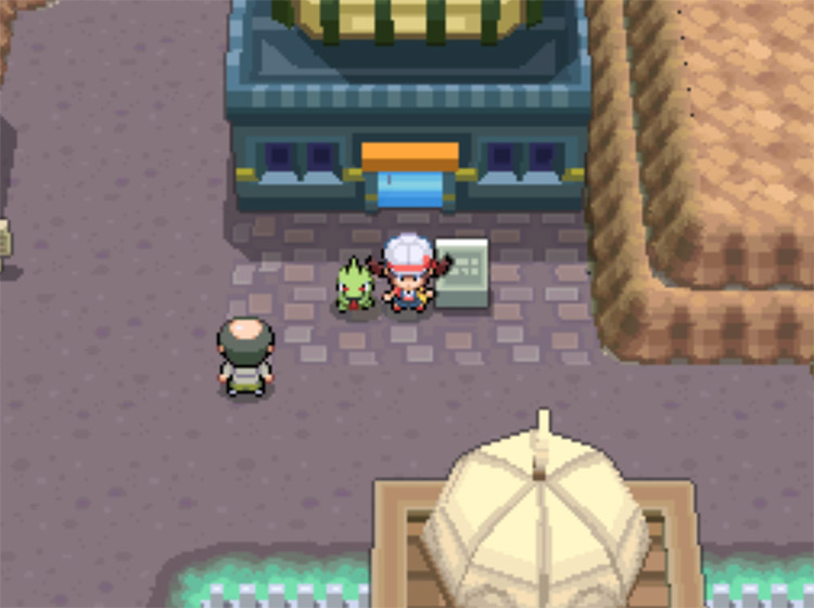 The entrance to Kanto Radio Tower in Lavender Town / Pokemon HGSS
