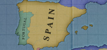Portugal and Spain on Victoria 2 Map