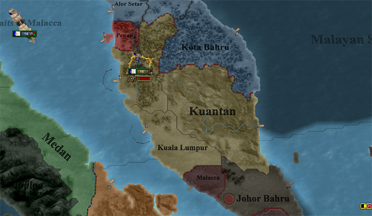 The nation of Johore, with a small, primitive army, is ready to be plundered / Victoria 2