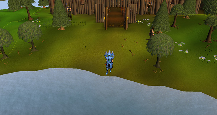 Between the willows of the outpost. / OSRS