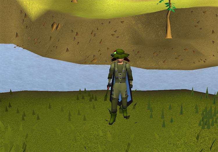 Player wearing the full Angler’s Outfit. / OSRS