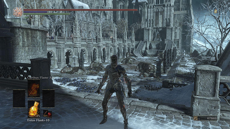 You have the best chances of being summoned around here, as this is the most popular PvP spot / Dark Souls 3