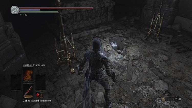 The corpse in the Church of Yorshka Bonfire room / DS3