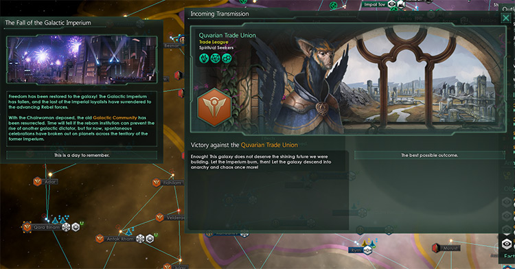 Winning against the Galactic Emperor as a rebel / Stellaris