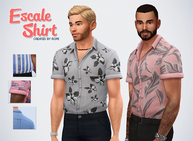 Escale Shirt with Buttons / Sims 4 CC