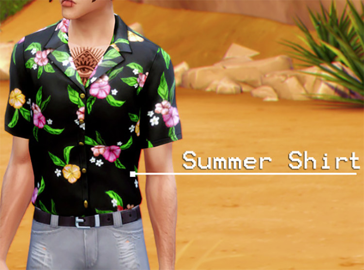 Summer Shirt with Buttons / Sims 4 CC