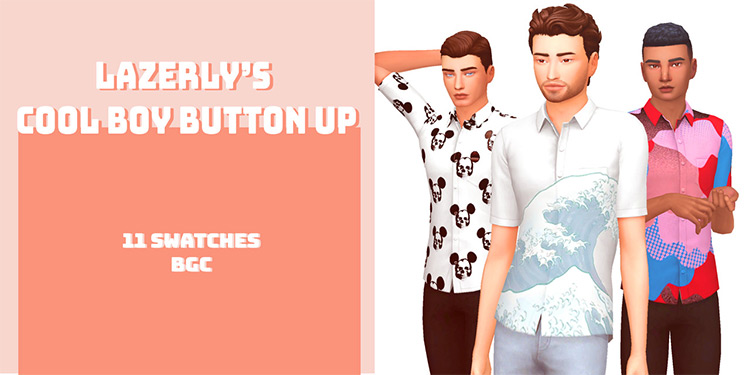 Cool Boy Button Up CC for Sims 4