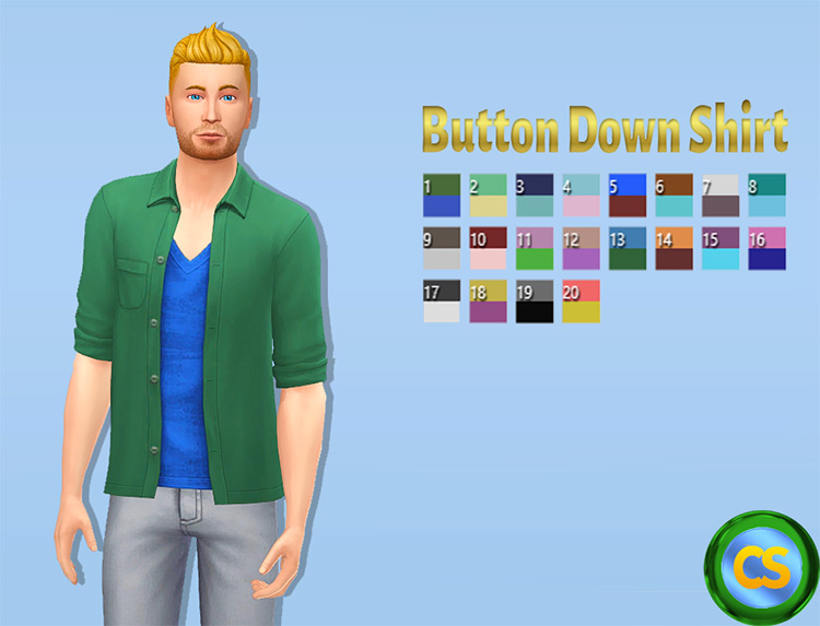 Button Down Shirt Sims 4 CC