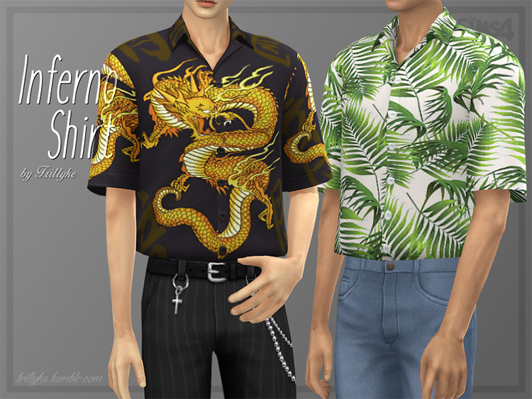 Inferno Shirt (Male) for The Sims 4