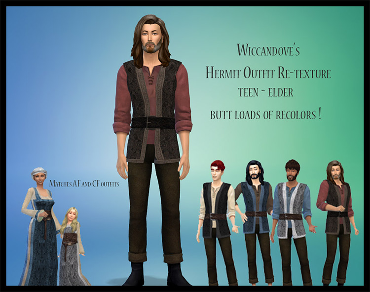 Hermit Outfit Re-Texture by wiccandove Sims 4 CC