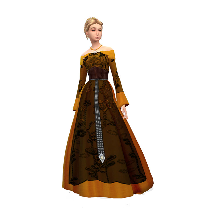 Elspeth Medieval/Fantasy Dress by Peebs for Sims 4