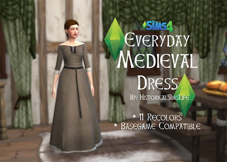 Everyday Medieval Dress by HistoricalSimsLife TS4 CC