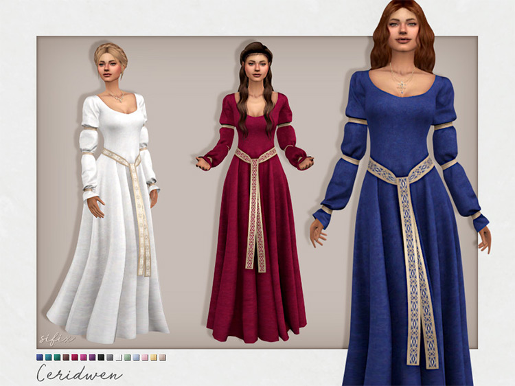 Ceridwen Dress by Sifix Sims 4 CC