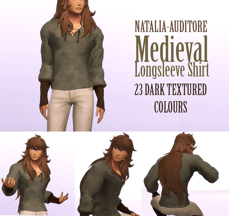 Medieval Long Shirt by Natalia-Auditore Sims 4 CC