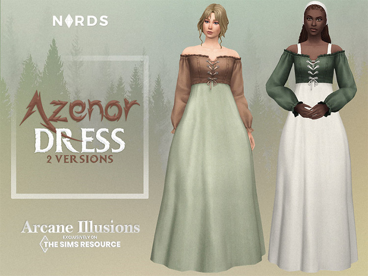 Arcane Illusions – Azenor Dress by Nords Sims 4 CC