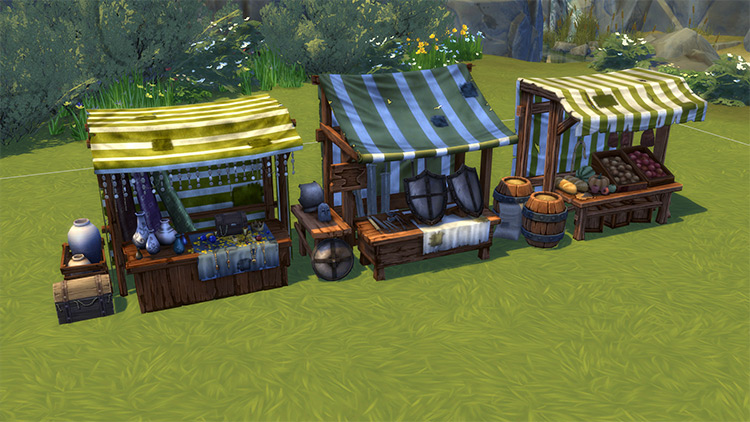 Medieval Market Stuff by SatiSim for Sims 4