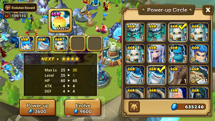 Dropped Rainbowmon can be evolved right away / Summoners War