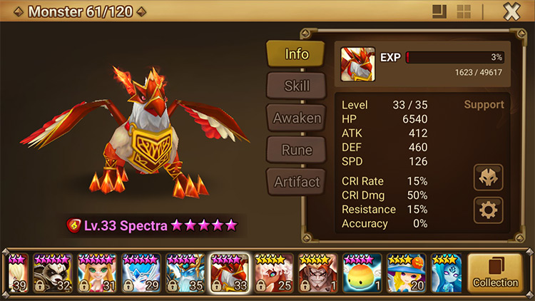 My own, completely unbuilt Spectra / Summoners War