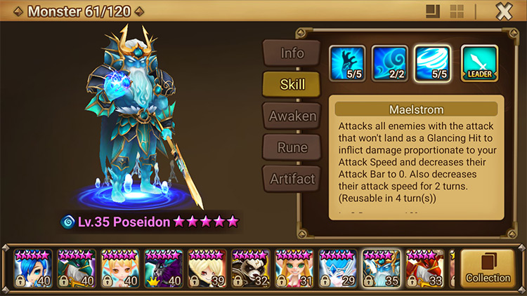 Poseidon is a “Nat 5*”, making him hard to obtain / Summoners War