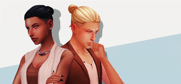 Sims 4 Maxis Match CC Bun Hairstyles (Girls + Guys)