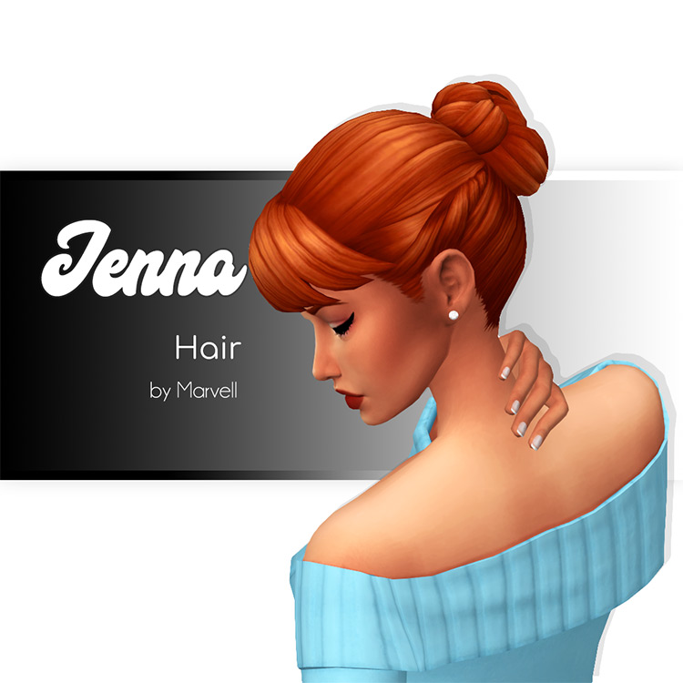 Jenna Hair (Maxis Match) / Sims 4 CC