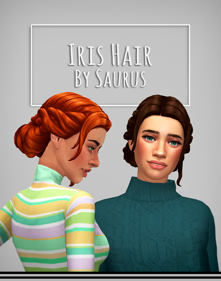 Iris Bun Hair (Maxis Match) / Sims 4 CC