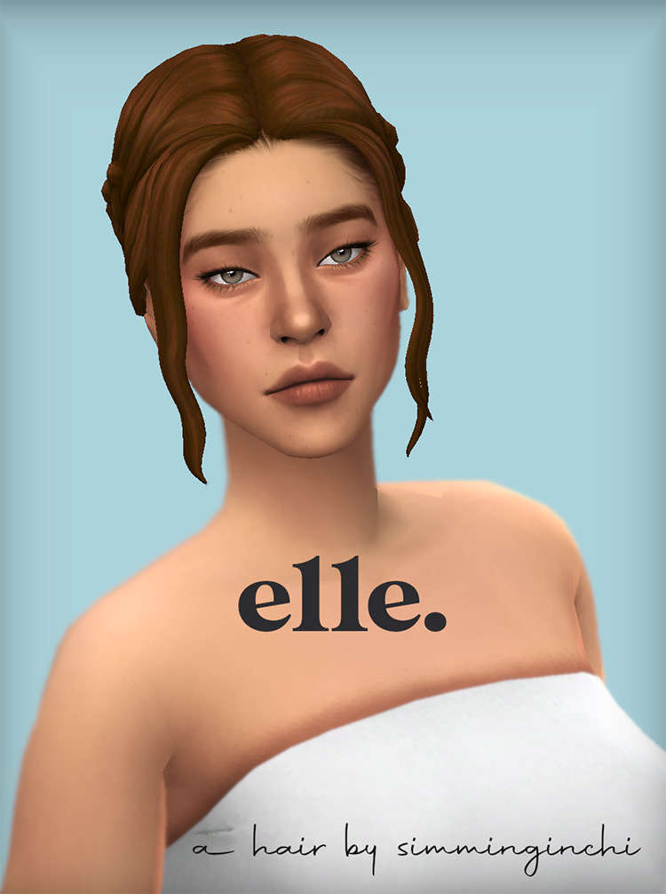 Elle Bun Hairdo (Maxis Match) / Sims 4 CC