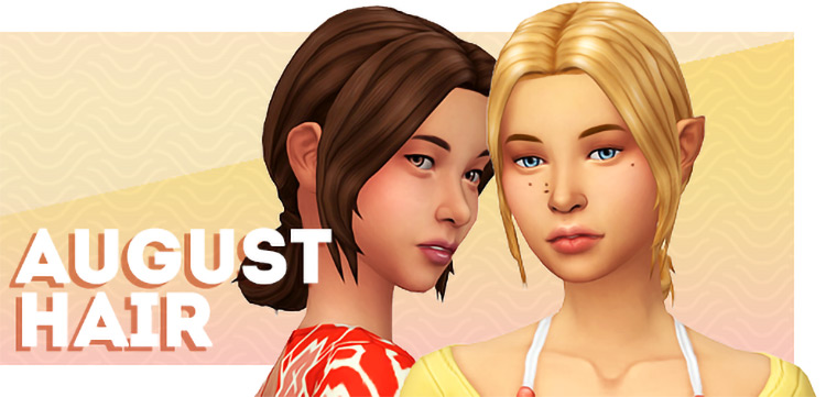 August Hair Bun (Maxis Match) / Sims 4 CC